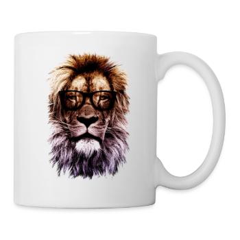 Lion de hipster - Mug blanc - blanc - Droite