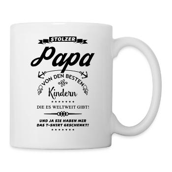 stolzer papa design - Tasse - Weiß - Rechts