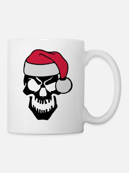 skull christmas - Tasse - Weiß