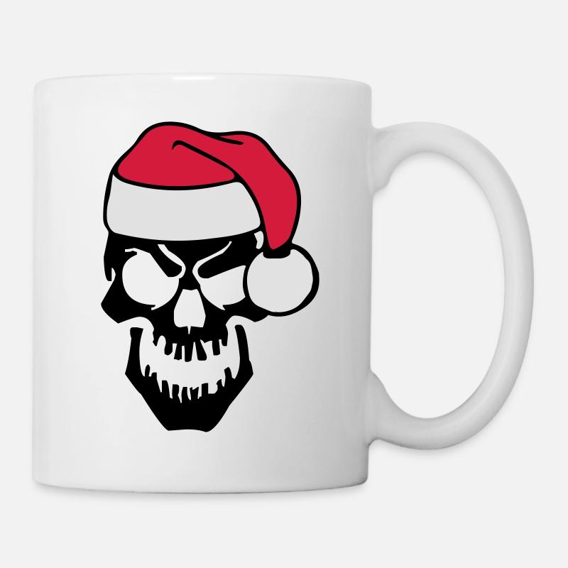 skull christmas - Tasse - Weiß