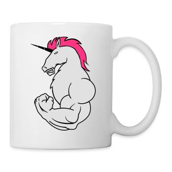 bodybuilding_einhorn_02 - Tasse - Weiß - Rechts