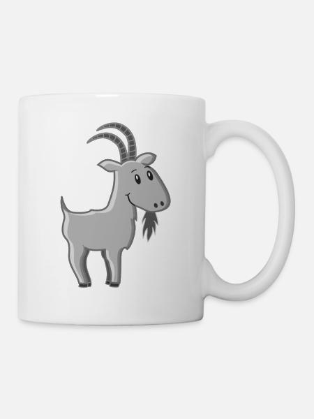 Ziegenbock Comic - Tasse - Weiß