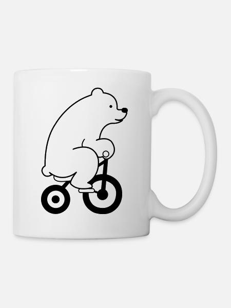 eisbaer_fahrrad_01 - Tasse - Weiß