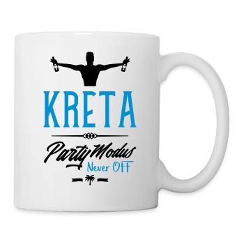 kreta party modus design - Tasse - Weiß - Rechts