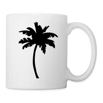 palme silhouette - Tasse - Weiß - Rechts