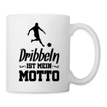 fussball dribbeln motto - Tasse - Weiß - Rechts