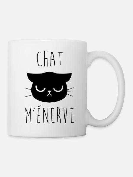Chat m'énerve ! - Mug blanc - blanc