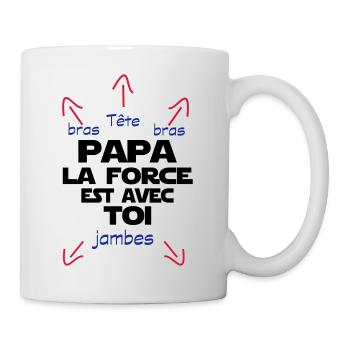 papa la force est avec toi - Mug blanc - blanc - Droite