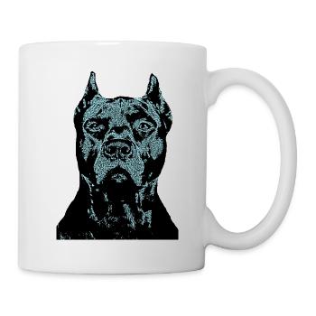 Bulldogge Kampfhund Cane Corso Hundekopf - Tasse - Weiß - Rechts