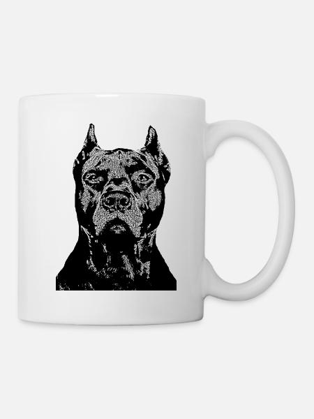 Chien de combat bouledogue Staffordshire, chien de garde, chiens - Mug blanc - blanc