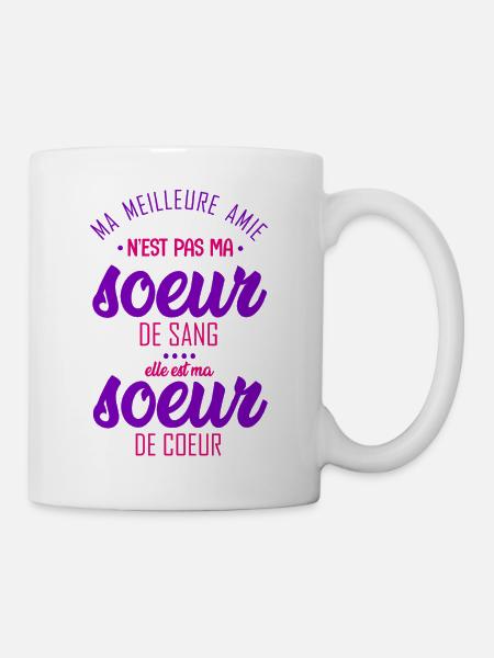 ma meilleure amie est ma soeur de coeur - Mug blanc - blanc