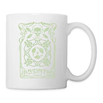 Absinth T Shirt La Fée Verte Art Nouveau Shabby - Tasse - Weiß - Rechts