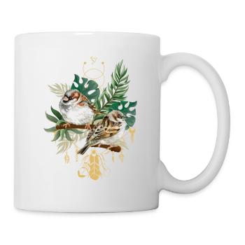 Tropical Flower Bird Summer Gift Meditation - Mug - white - Right