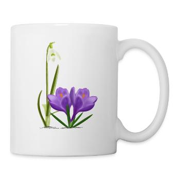 Perce-neige et crocus, printemps - Mug blanc - blanc - Droite