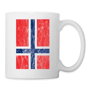 Scandinavian Cross Norway Flag Vintage - Mug - white - Right