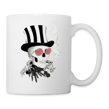 Skull avec lunettes de soleil rose - Mug blanc - blanc - Droite