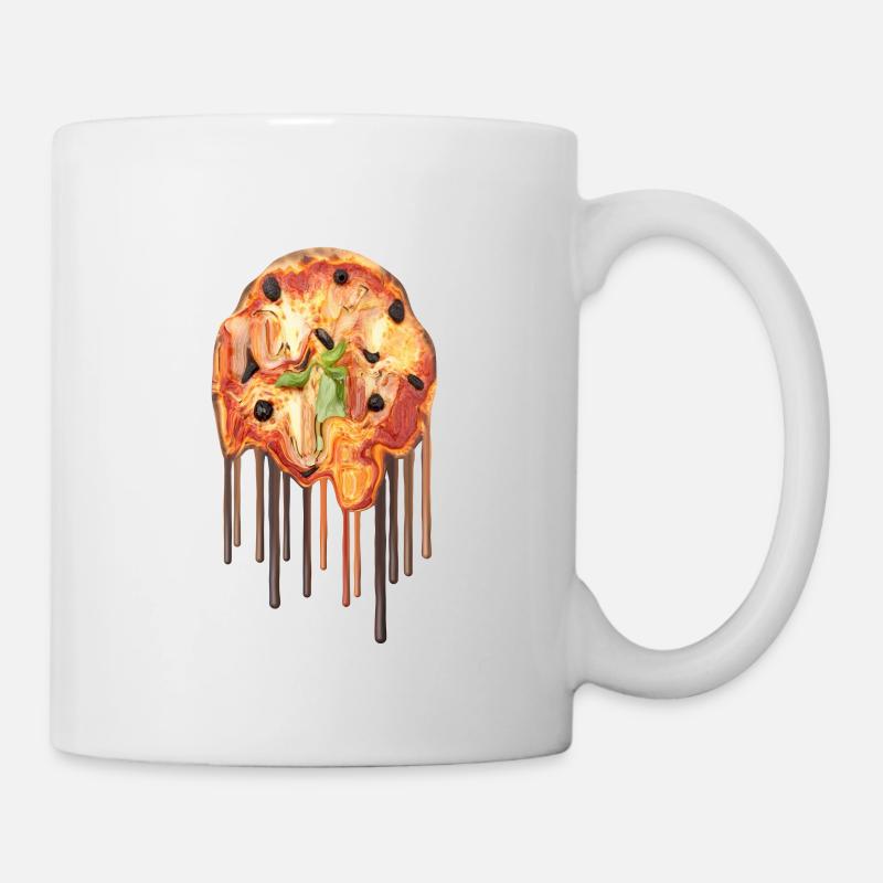 Schlanke Pizza - Tasse - Weiß