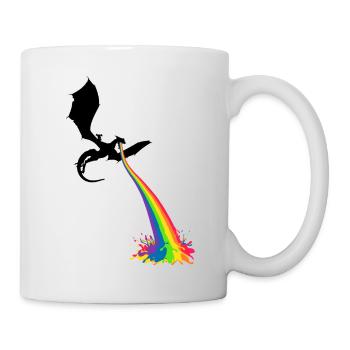 Regenbogen-Drache - Tasse - Weiß - Rechts