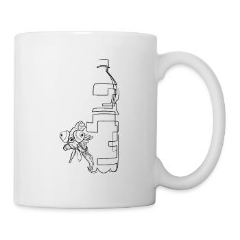 fish and bottle - Mug - white - Right