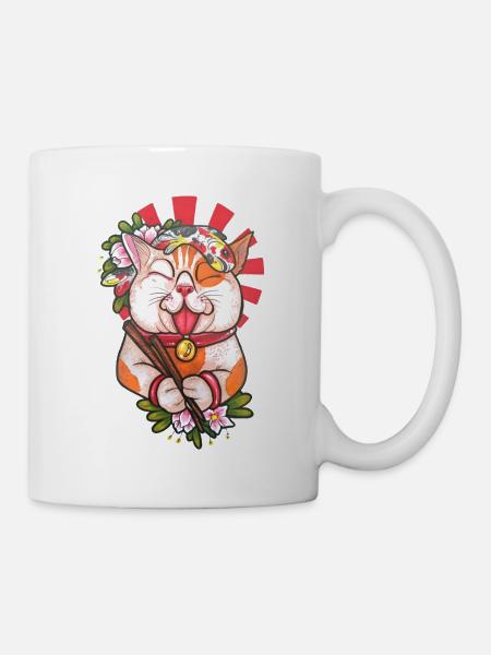 greedy cat - Mug - white