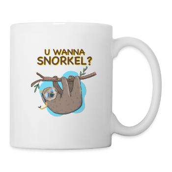 Süßes Faultier mit Schnorchel und Taucherbrille - Tasse - Weiß - Rechts