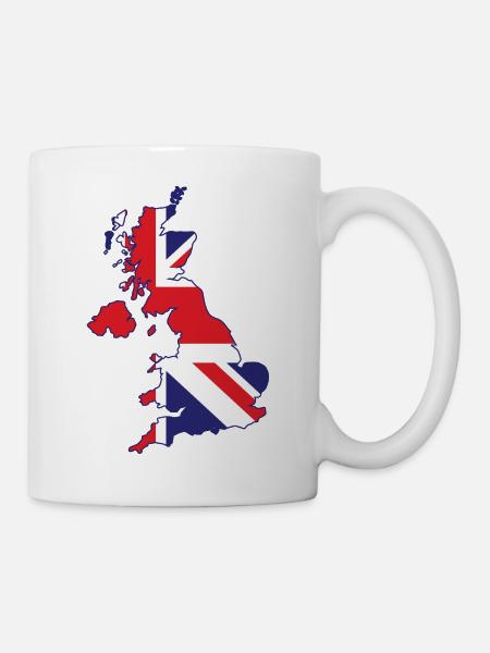 Map of UK with British - Mug - white