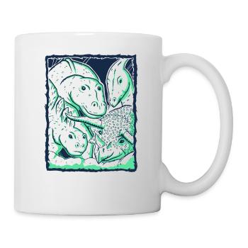 Portrait de l'équipe dinosaure - Mug blanc - blanc - Droite