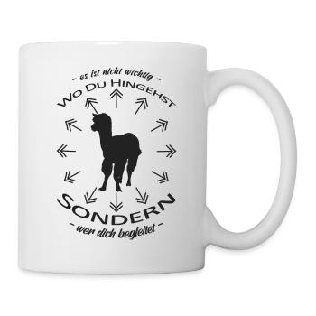 Wandern Spruch Wanderung Alpaka Team - Tasse - Weiß - Rechts