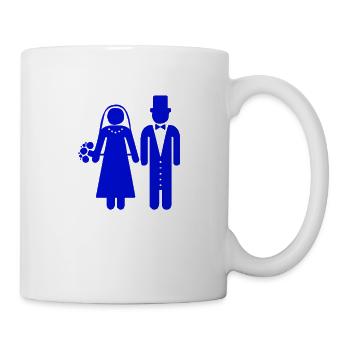 Bride groom wedding wedding couple at the altar - Mug - white - Right