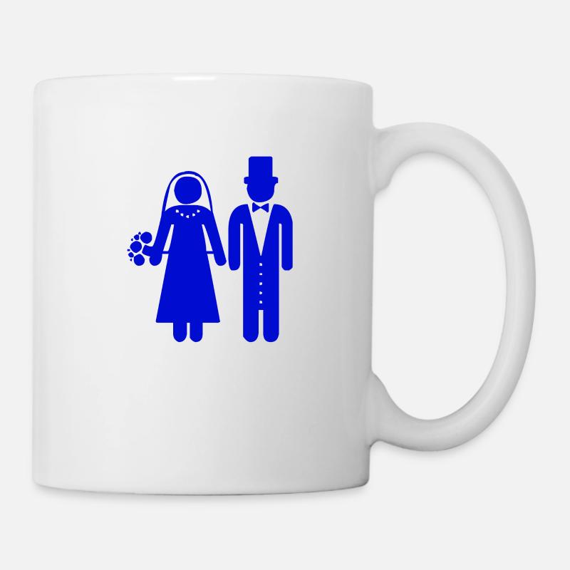 Mariée, marié, mariage, mariage, couple, autel - Mug blanc - blanc