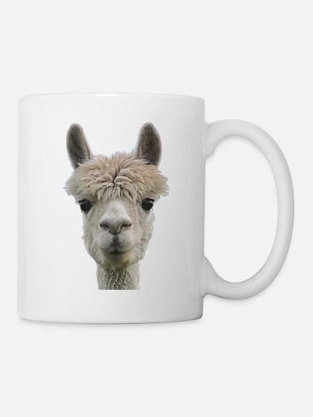 Alpaka Lama Kamel Peru Anden Südamerika Wolle - Tasse - Weiß
