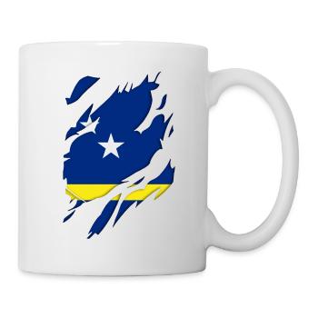Curaçao flag torn motif - Mug - white - Right