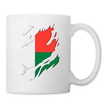 Madagascar flag torn motif - Mug - white - Right