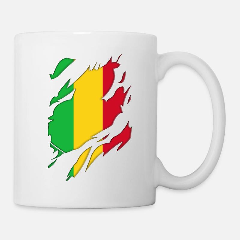 Mali flag torn motif - Mug - white