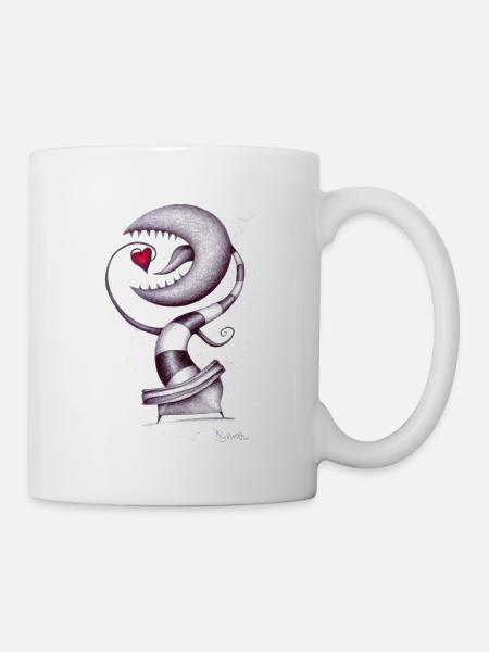 Fleischfressende Pflanze frisst Liebe - Tasse - Weiß