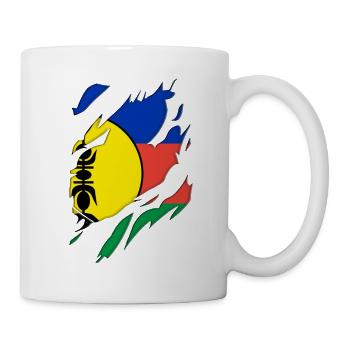 Neukaledonien Flagge zerrissenes Motiv - Tasse - Weiß - Rechts