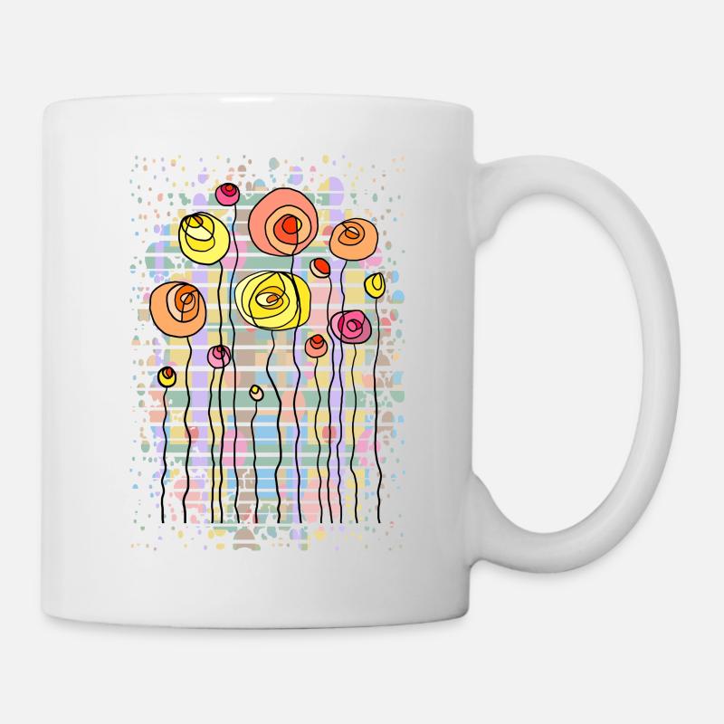 Blumen - Tasse - Weiß