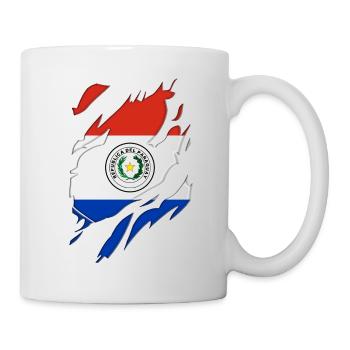 Paraguay flag torn motif - Mug - white - Right