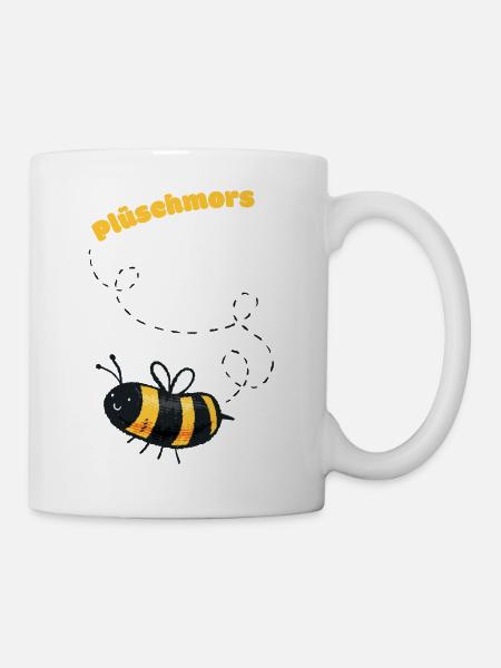 Plüschmors Plattdeutsch Geschenkidee - Tasse - Weiß
