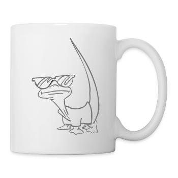 Iguana Eidechse Lizard Gecko mit Sonnenbrille - Tasse - Weiß - Rechts