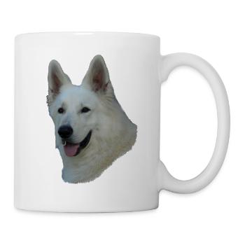 Weißer Schäferhundkopf - Tasse - Weiß - Rechts