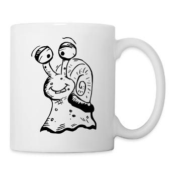 super lustige süße Schnecke - Tasse - Weiß - Rechts