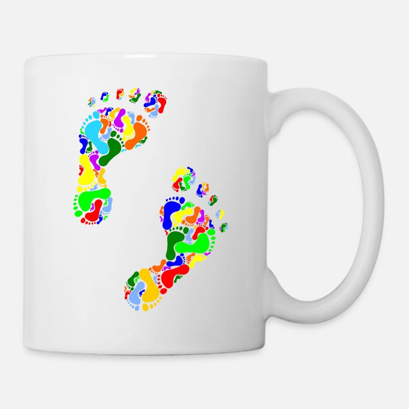 colorful footprints - Mug - white