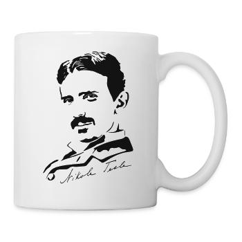 Portrait Nikola Tesla signed - Mug - white - Right