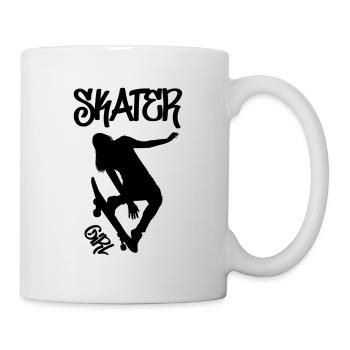 skater girl skateoard - Tasse - Weiß - Rechts