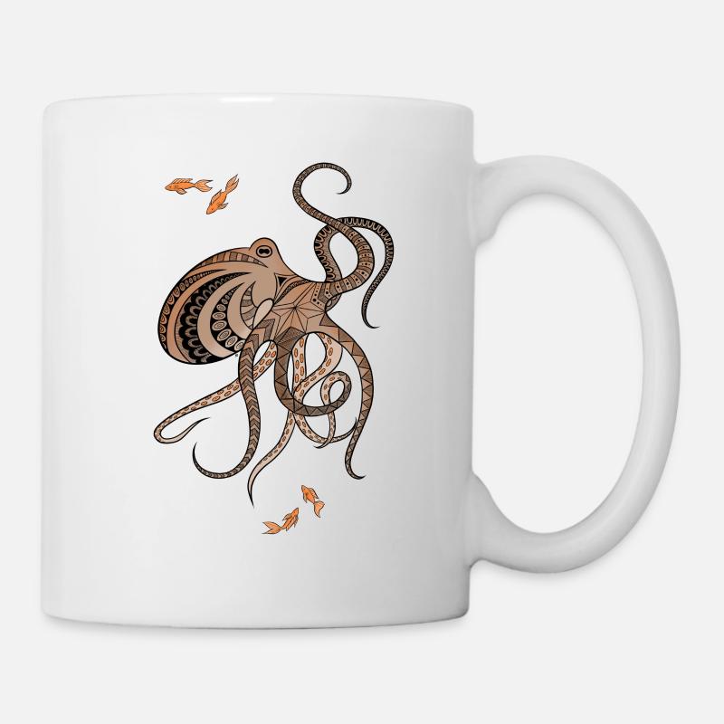 Couleur de poulpe Mandala - Mug blanc - blanc