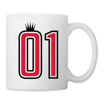 01 eins krone 1 nummer - Tasse - Weiß - Rechts