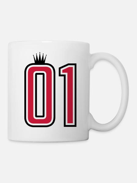 01 eins krone 1 nummer - Tasse - Weiß