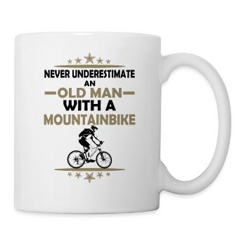 old man bike - bicycle man - Mug - white - Right