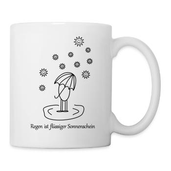 Regen ist flüssiger Sonnenschein - Tasse - Weiß - Rechts